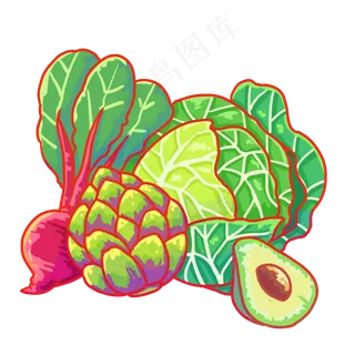 秋天丰收瓜果,免抠元素