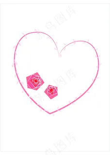 透明底png七夕爱心玫瑰装饰外框