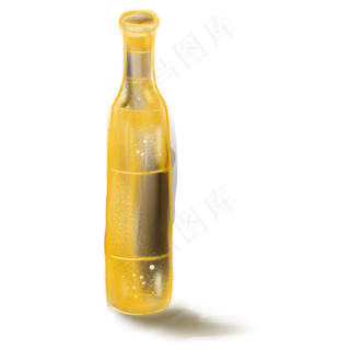 一瓶黄色的啤酒,免抠元素