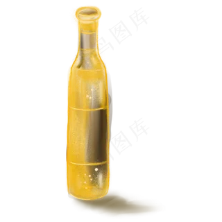 一瓶黄色的啤酒,免抠元素
