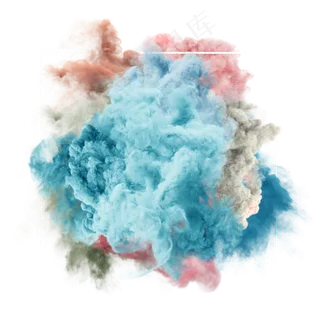 水融墨水梦幻浓雾装饰边框,免抠元素