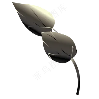 两只还未开放的荷花免抠图