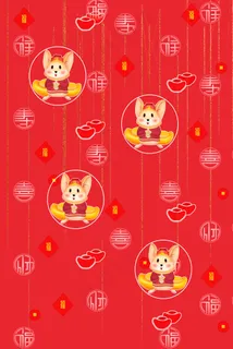 2020鼠年可爱招财鼠背景