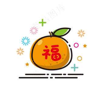 新年MBE贴着福字的水果