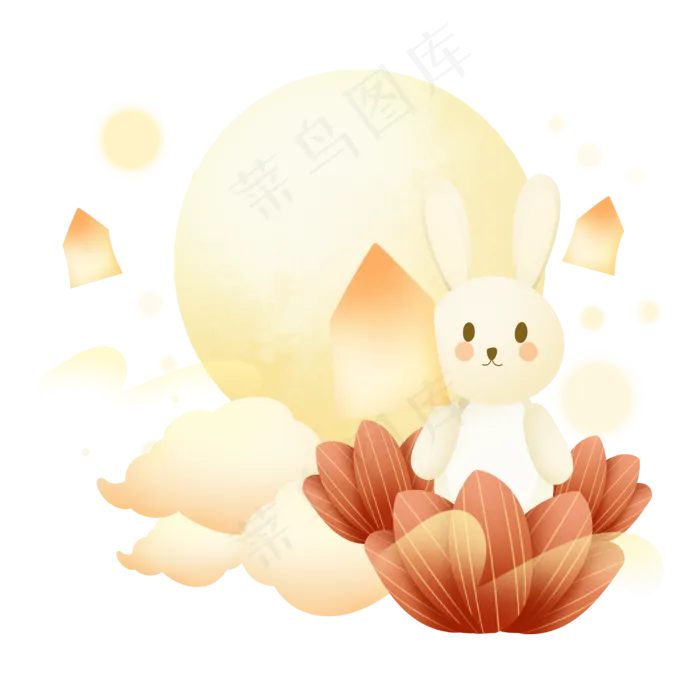 中秋节小兔子(3000X3000(DPI:300))psd模版下载