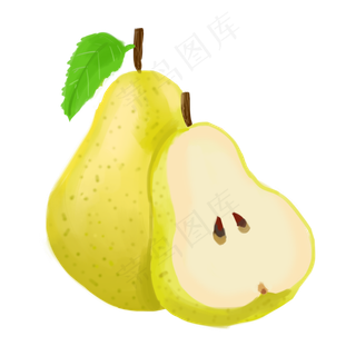 手绘卡通水果系列梨子