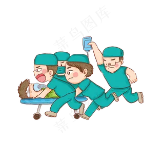 快速推单架急救病人的医生和护士