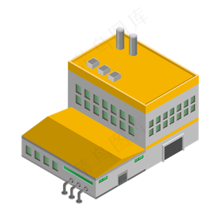 2.5D风格工厂生产元素,免抠元素