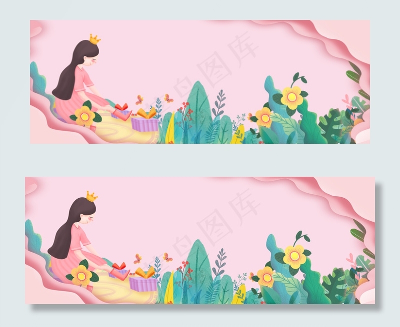 小清新浪漫妇女节背景