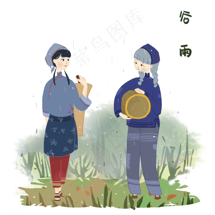 谷雨讲话的小女孩(2000X2000(DPI:300))psd模版下载