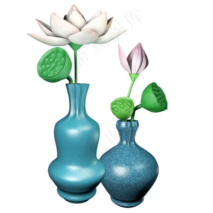 C4D植物类仿真瓶中的向日葵