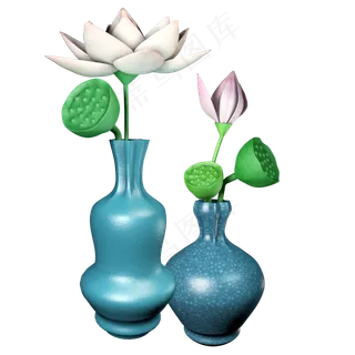 C4D植物类仿真瓶中的向日葵