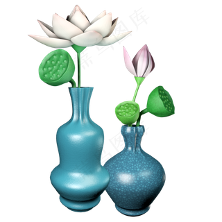 C4D植物类仿真瓶中的向日葵