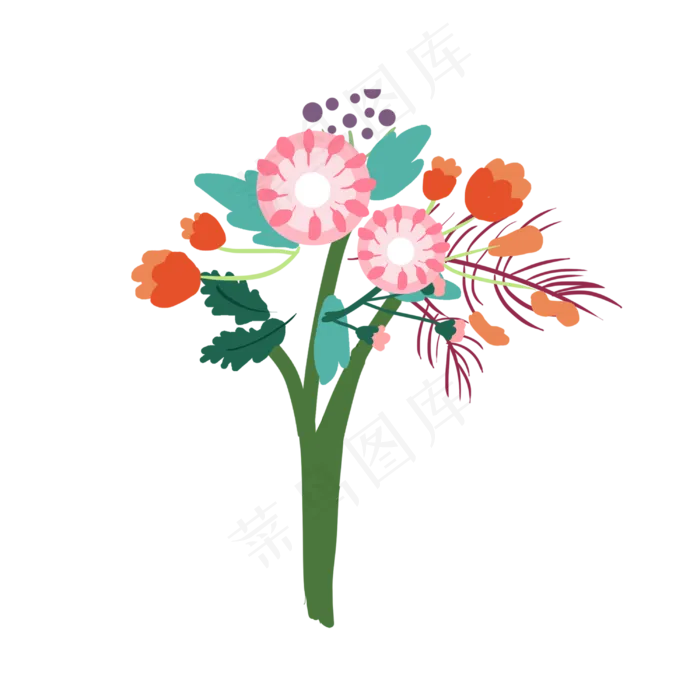 手绘花朵花儿(3000X3000(DPI:300))psd模版下载