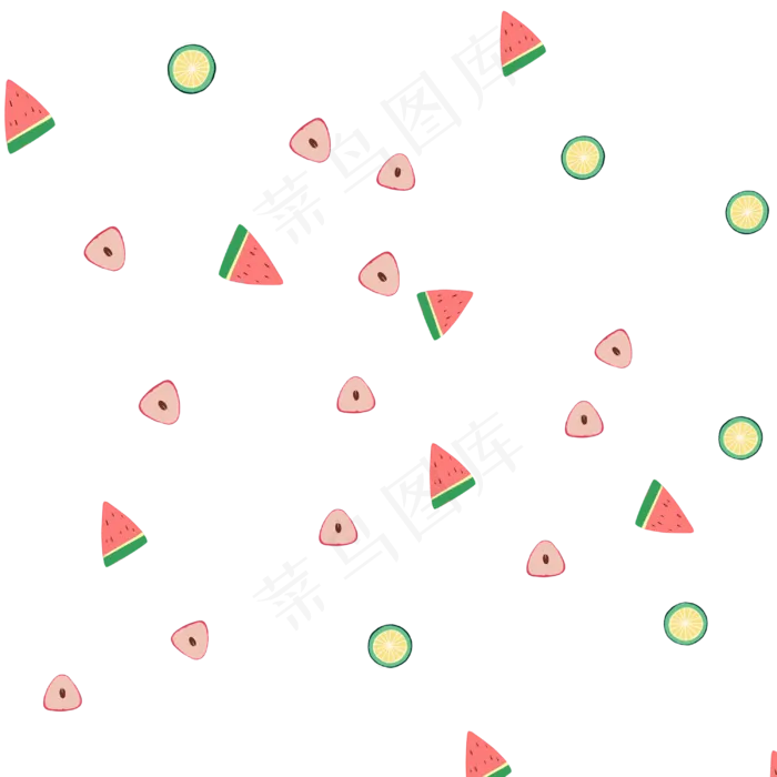 色彩印花水果装饰底纹,免抠元素(3000*3000px 300 dpi )psd模版下载
