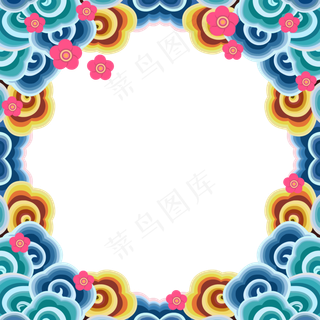 鼠年新年边框中国风,免抠元素