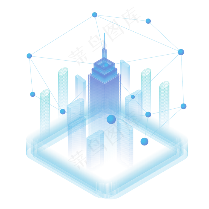 2.5D逐步互联网技术场景的插图,免抠元素(1200*1200px 72dpi )ai矢量模版下载