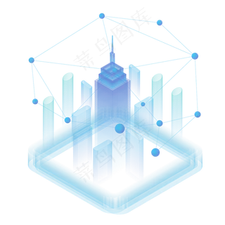2.5D逐步互联网技术场景的插图,免抠元素