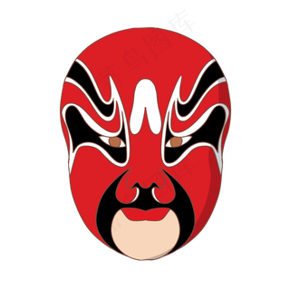 中国风红色京剧脸谱