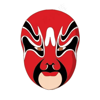 中国风红色京剧脸谱