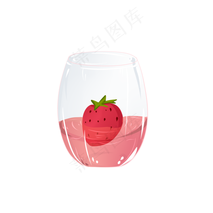 杯子里的草莓果汁
