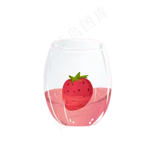 杯子里的草莓果汁