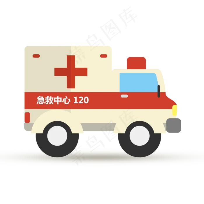 医疗红色扁平化救护车(3000X3000(DPI:300))psd模版下载