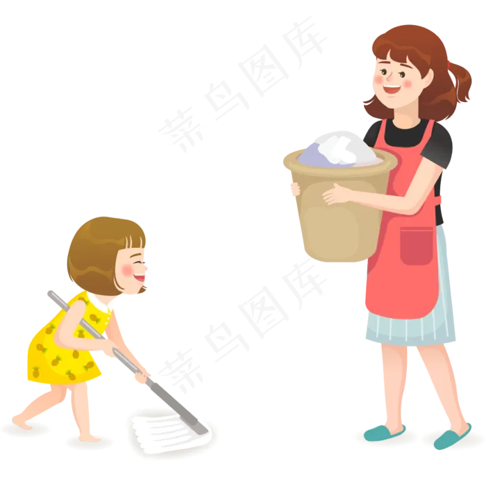 感恩节感恩母亲做家务,免抠元素(2300*2300px 300 dpi )ai矢量模版下载
