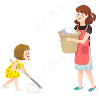 感恩节感恩母亲做家务,免抠元素