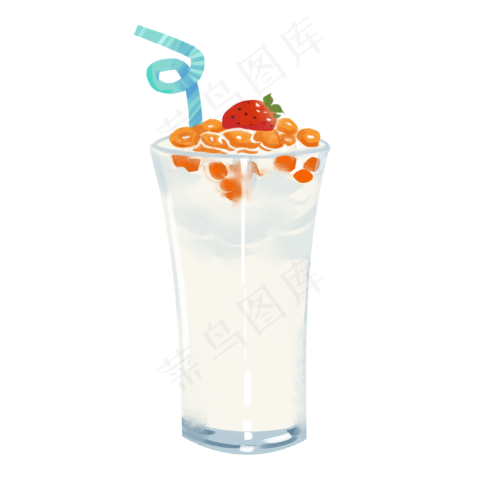 草莓珍珠奶茶(2000X2000(DPI:300))psd模版下载