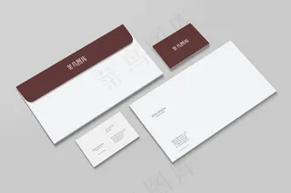 简约信封名片样机