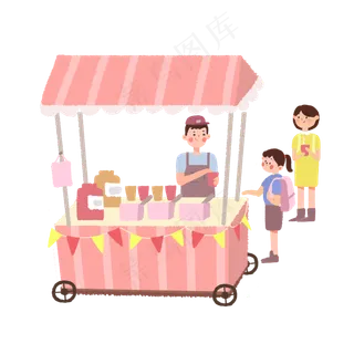 六一儿童节可爱的饮料车