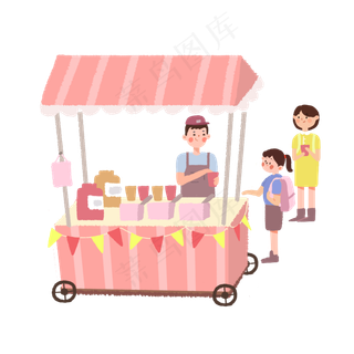 六一儿童节可爱的饮料车