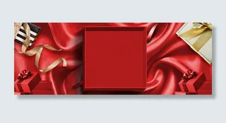 简约时尚双旦快乐红色渐变banner
