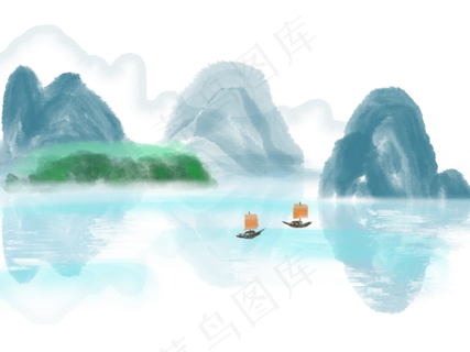 水墨山水风景画