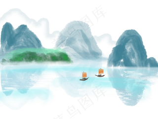 水墨山水风景画