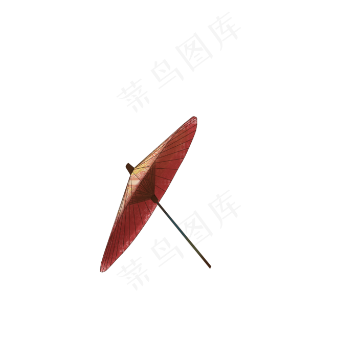 红色水墨古风雨伞