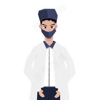 矢量男医生扁平形象
