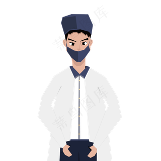 矢量男医生扁平形象