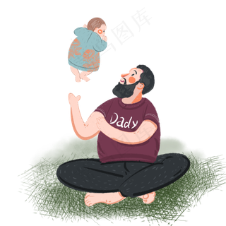 爸爸开心的高举宝宝