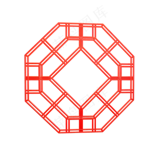 中国风多边形菱形窗花装饰,免抠元素 中国风多边形菱形窗花装饰,免抠元素