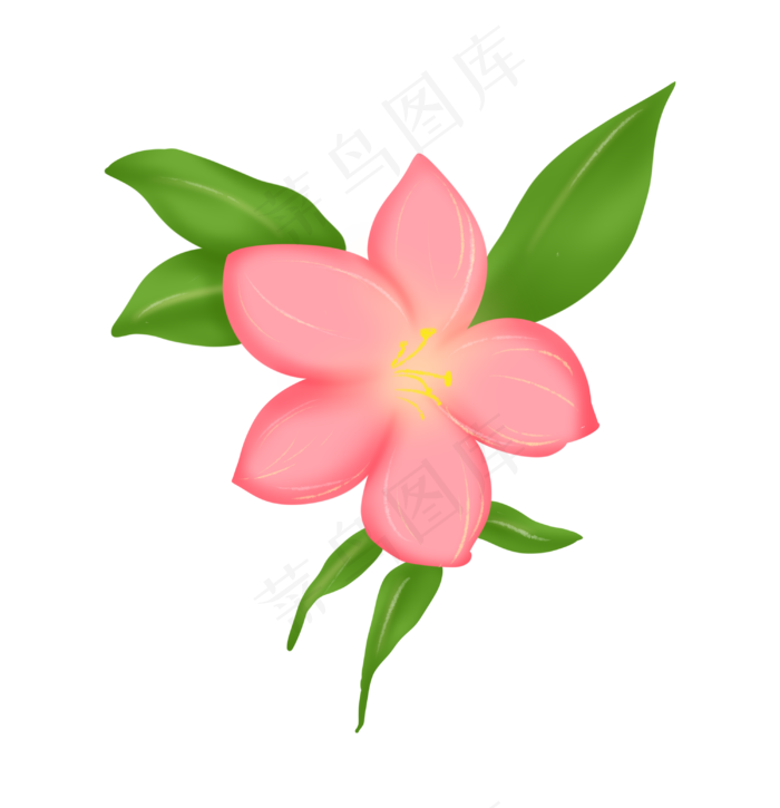 粉红色花朵卡通插画