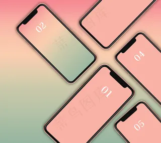 渐变手机app展示样机素材