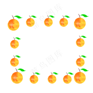 黄色橙子装饰边框