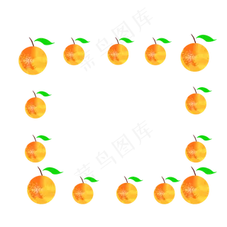 黄色橙子装饰边框
