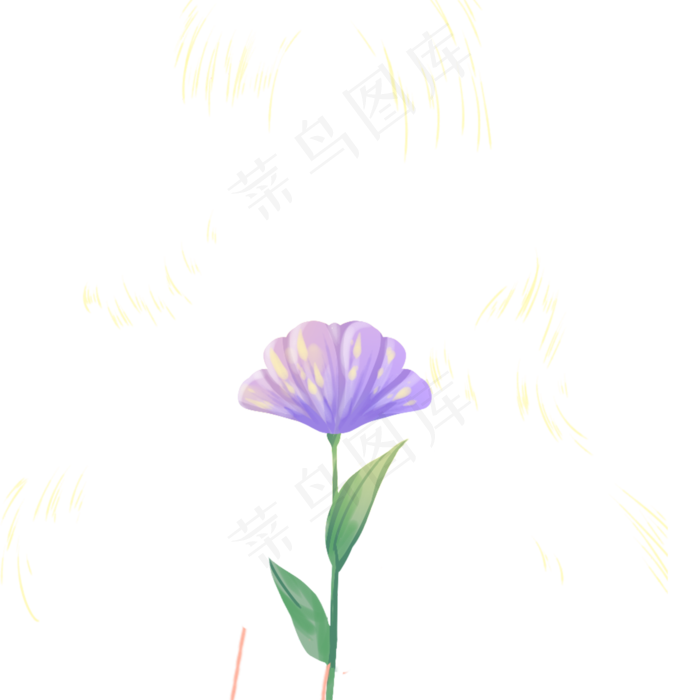 卡通紫色鲜花下载(2000X2000(DPI:300))psd模版下载
