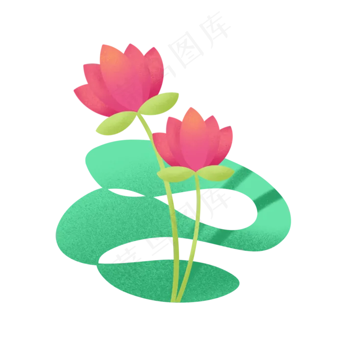 红绿荷花荷叶(2048X2048(DPI:132))psd模版下载