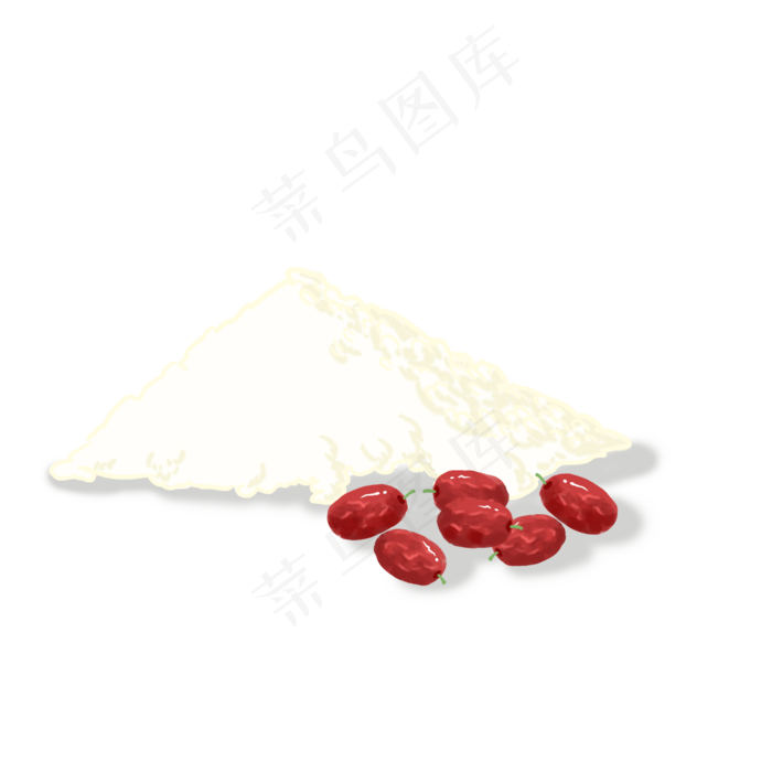 红枣和糯米粽子材料PNG(2000X2000(DPI:300))psd模版下载