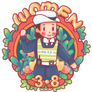 女交警指挥三八妇女节,免抠元素