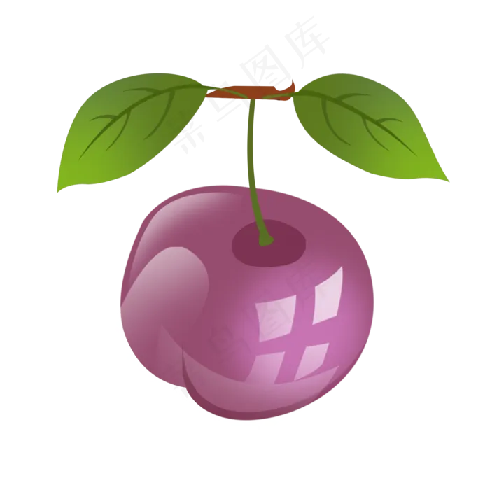 卡通水果西梅(2000*2000px 300 dpi )